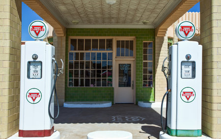 Shamrock, U.S.A. - May 20, 2011: Texas, the restored Magnolia gas station on the Route 66のeditorial素材