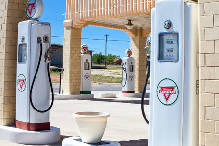 Shamrock, U.S.A. - May 20, 2011: Texas, the restored Magnolia gas station on the Route 66のeditorial素材