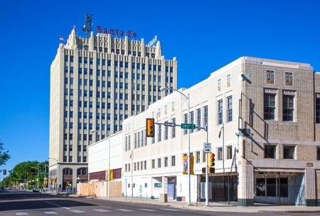 Amarillo, U.S.A. - May 21, 2011: Texas, Route 66, buildings of the city centerのeditorial素材