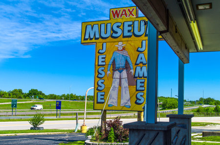 Stanton, U.S.A. - May 18, 2011: Missouri, Route 66,  the Jesse James museumのeditorial素材