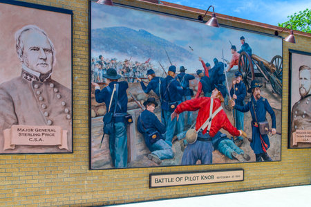 Cuba, U.S.A. - May 18, 2011: Missouri, Route 66,  famous mural paintings in the city roadsのeditorial素材