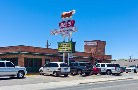 Tumcari, U.S.A. - May 21, 2011: New Mexico, a steack house on the Route 66のeditorial素材