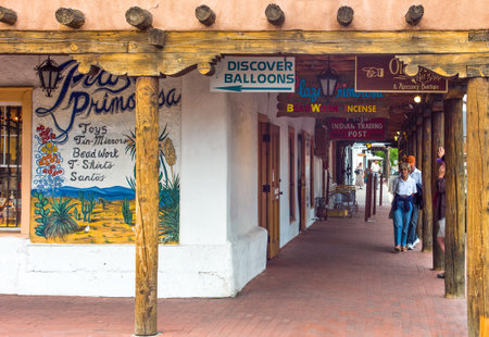 Albuquerque, U.S.A. - May 23, 2011: New Mexico, Route 66, the stores of  the old townのeditorial素材