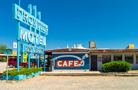 Truston, U.S.A. - May 25, 2011: Arizona, a vintage motel on the Route 66のeditorial素材