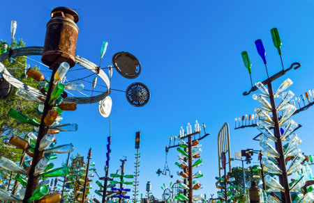 Helendale, U.S.A. - May 28, 2011: California, the Bottle Tree Ranch on the Route 66のeditorial素材
