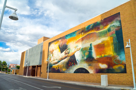 Albuquerque, U.S.A. - May 23, 2011: New Mexico, mural paintings along the Route 66のeditorial素材