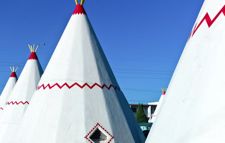 Hilbrook, U.S.A. - May 24, 2011: Arizona, the famous Wingwam Hotel on the Route 66のeditorial素材