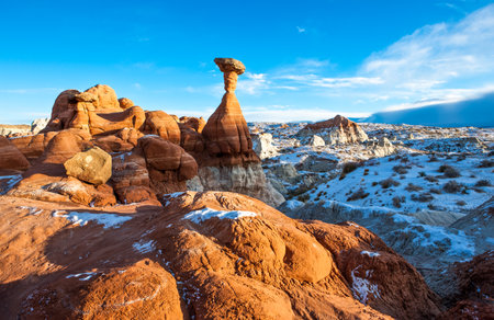 USA, Utah, marbled sandstone formations in the Paria Canyonの写真素材