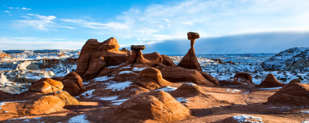 USA, Utah, marbled sandstone formations in the Paria Canyonの写真素材