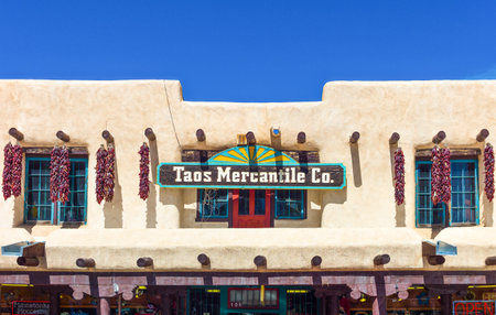 Taos, U.S.A. - May 22, 2011: Traditional shops  in the country center
