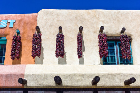 Taos, U.S.A. - May 22, 2011: Traditional shops  in the country centerのeditorial素材