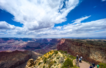 Grand Canyon, USA, - May 24, 2011: Tourists in the Grand Canyon South Rimのeditorial素材