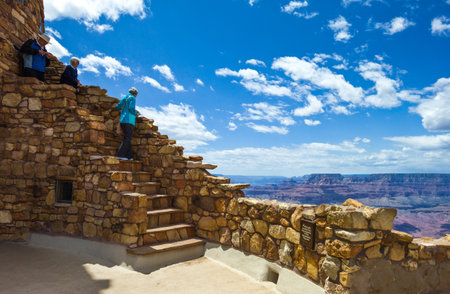 Grand Canyon, USA, - May 24, 2011: Tourists in a lodge of the Grand Canyon South Rimのeditorial素材