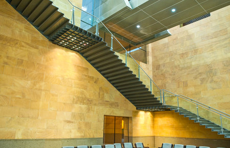 Riyadh, Saudi Arabia - November 18, 2008:  Modern architectures of the inside of the National Museum.のeditorial素材