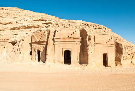 Madain Saleh, the archaeological site with the Nabatean tomb of the 1st centuryの写真素材