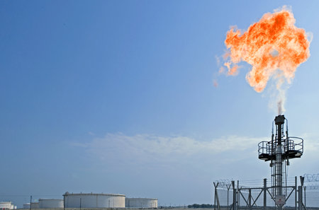 Sitra, Bahrain - December 14, 2006: , industrial area, the Bapco Bahrain Petrol Company.のeditorial素材