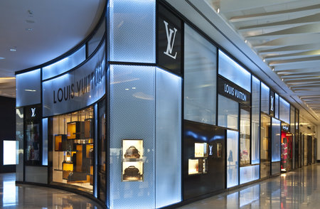 Manama, Bahrain - February 17, 2009: The stores  of the Trade World Center Mall.