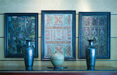 Manama, Bahrain - January 11, 2007:  Decorations in a luxuty hotel in the Seef quarter.のeditorial素材