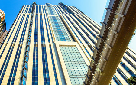 Dubai, U.A.E. - November 15, 2006:  Detail of the  architectures of the business area of the  Sheik...