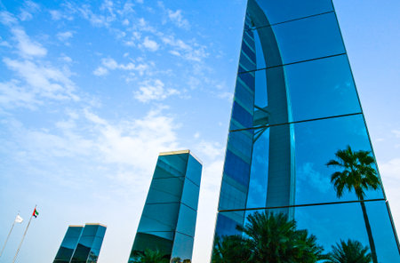 Dubai, crystal towers in front of the  luxury Burj Al Arab hotelのeditorial素材