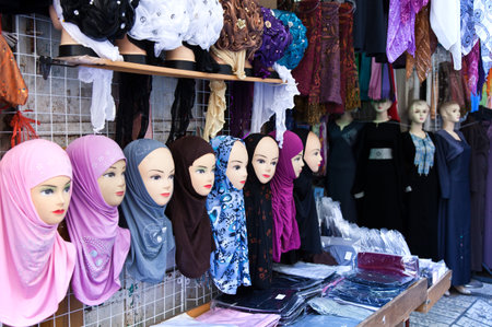 Jerusalem,  Israel - November 3, 2010:  Dummies in a market in the Arab quarterのeditorial素材