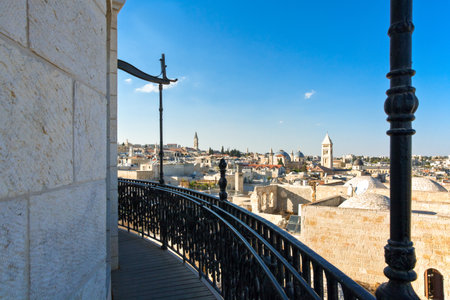 Israel, Jerusalem, view on the city from the Hurva synagogue