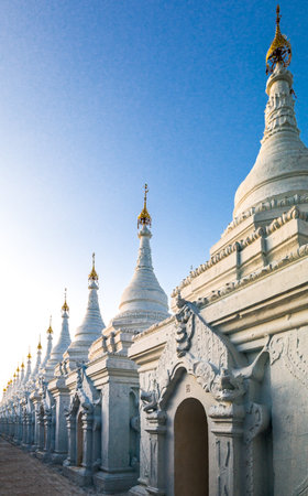 Myanmar, Mandalay, the Kuthodaw Paya temple, known olso as 'the world's biggest book'.のeditorial素材