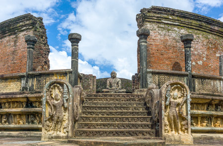 Sri Lanka, Polannaruwa,  the ruins of the medieval capital cityの写真素材