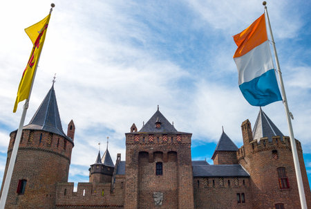 Muiden, Holland - July 24, 2014: Waterland district, the Amsterdam castleのeditorial素材
