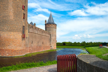 Muiden, Holland - July 24, 2014: Waterland district, the Amsterdam castleのeditorial素材