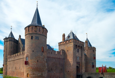 Muiden, Holland - July 24, 2014: Waterland district, the Amsterdam castleのeditorial素材