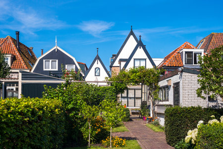Holland, Waterland district, Marken, view of the traditional house of the village