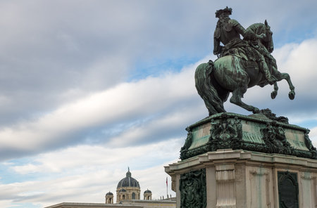Austria, Vienna, Heldenplatz, the equestrian monument of the Prince Eugeneのeditorial素材