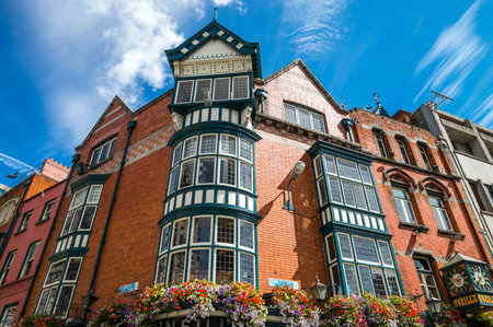 Dublin, Ireland - August 3, 2013:  A traditional house in St Andrew squareのeditorial素材