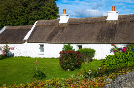 Calway, Ireland - August 4, 2013: Connemara area, traditional country house near Leenane villageのeditorial素材