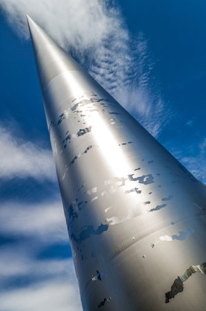 Dublin, Ireland - August 3, 2013:  O'Connel street, upward view of the Spire 2003のeditorial素材