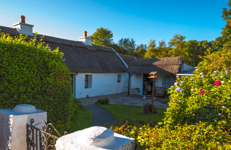 Calway, Ireland - August 4, 2013: Connemara area, traditional country house near Leenane villageのeditorial素材