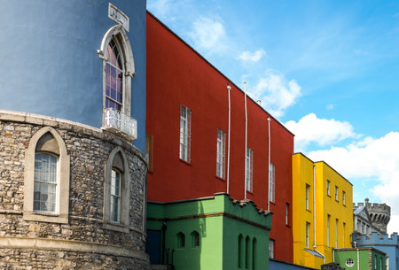 Ireland, Dublin, the upper towers of Dublin Castleのeditorial素材
