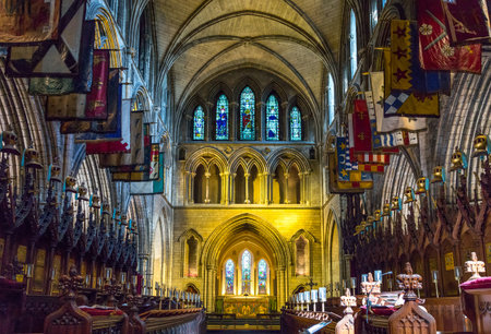 Ireland, Dublin, the interior of the St Patrik's cathedralのeditorial素材