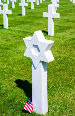 Colleville Sur Mer, France - May 23, 2012: Normandy, detail of the American Cemetery of the second World War.のeditorial素材