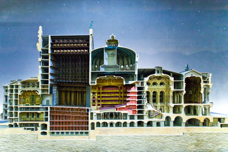 Paris,  France - October 6, 2009: A model of the Opera theatre in the D'Orsay museum.のeditorial素材