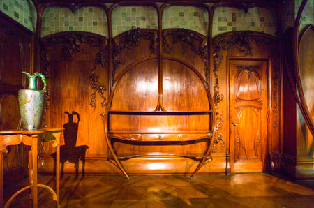 Paris,  France - October 6, 2009: The Art Nouveau exhibition in the D'Orsay museum.のeditorial素材