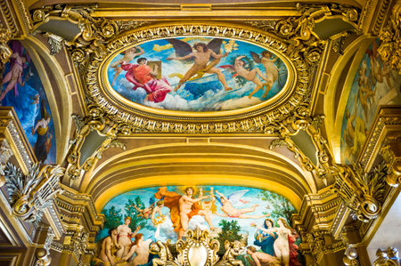 Paris,  France - September 1, 2011: The great hall of the OpÃ©ra Garnier palace.