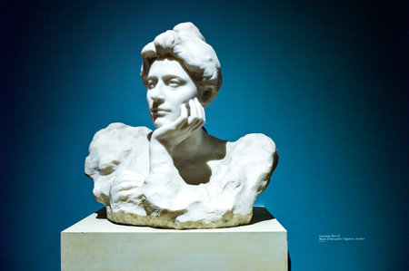 Paris,  France - August 31, 2011:  The bust of Lucienne Breval in the Opera Garnier palace.のeditorial素材
