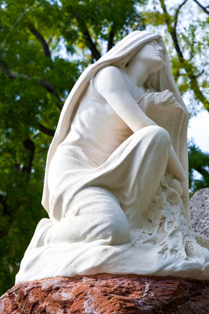 Paris,  France - September 27, 2011:  Sculptures in the PÃ©re Lachaise cemetery.のeditorial素材
