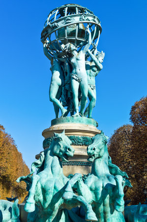 Paris, Luxemburg gardens area, the Observatory fountainの写真素材