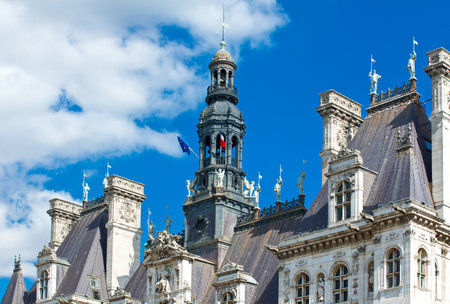 Paris, Hotel de la Ville, detailのeditorial素材