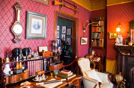 London, England - January 27, 2012: The Sherlock Holmes house and museum in Baker streetのeditorial素材