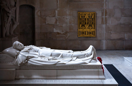 London, England - January 30, 2012:  A Royal tomb in the St Paul cathedral