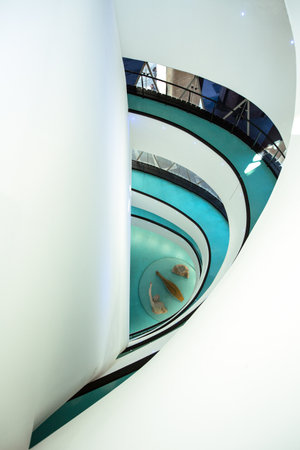 Milan, Italy - April 12, 2012: Architectures of the interior of the Museum of the twentieth centuryのeditorial素材